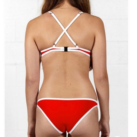HOAKA Hawaii Red/white set cheeky board set bikini size M/L - Picture 3 of 13